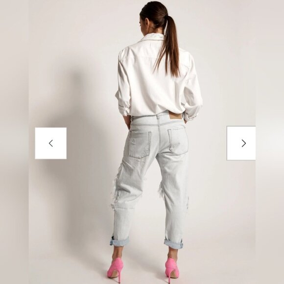 NWT One Teaspoon BRANDO SAINTS BOYFRIEND Jeans Sz 29 Distressed Loose Trashed - Picture 3 of 10